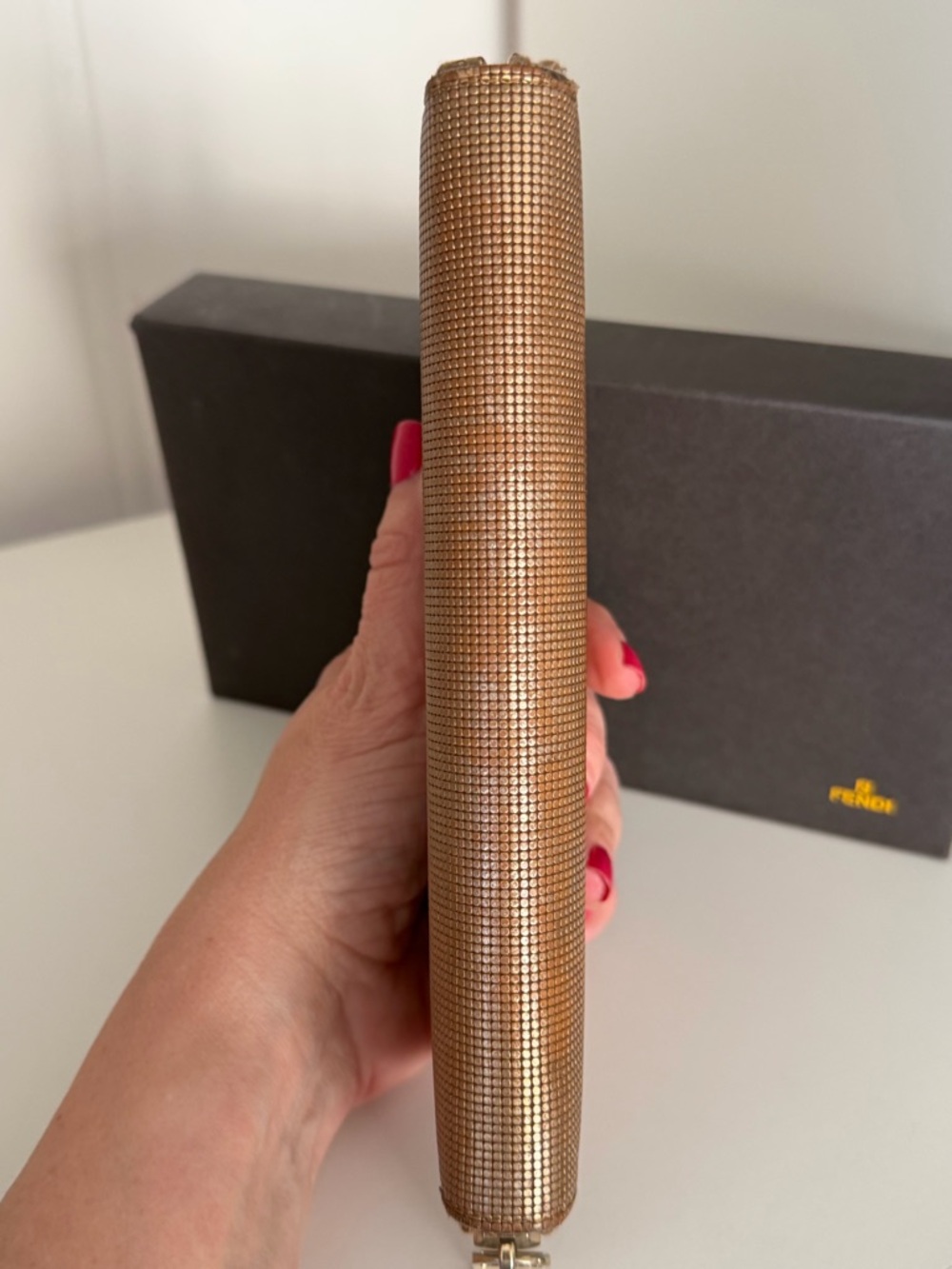 Fendi Vitello Logo Zip Around Wallet – Metallic Gold ✨ - Picture 14 of 14